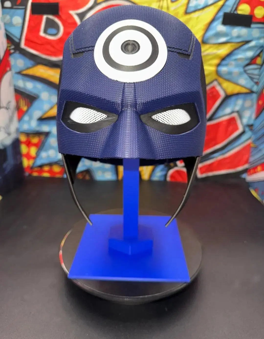 Vigilante Bullseye Version Half-Head Magnetic Fit Helmet - 1 Size, Fits Up to 24in Heads, Bold Silhouette Creative Accessory, Party Gear for Collectors, Custom Design