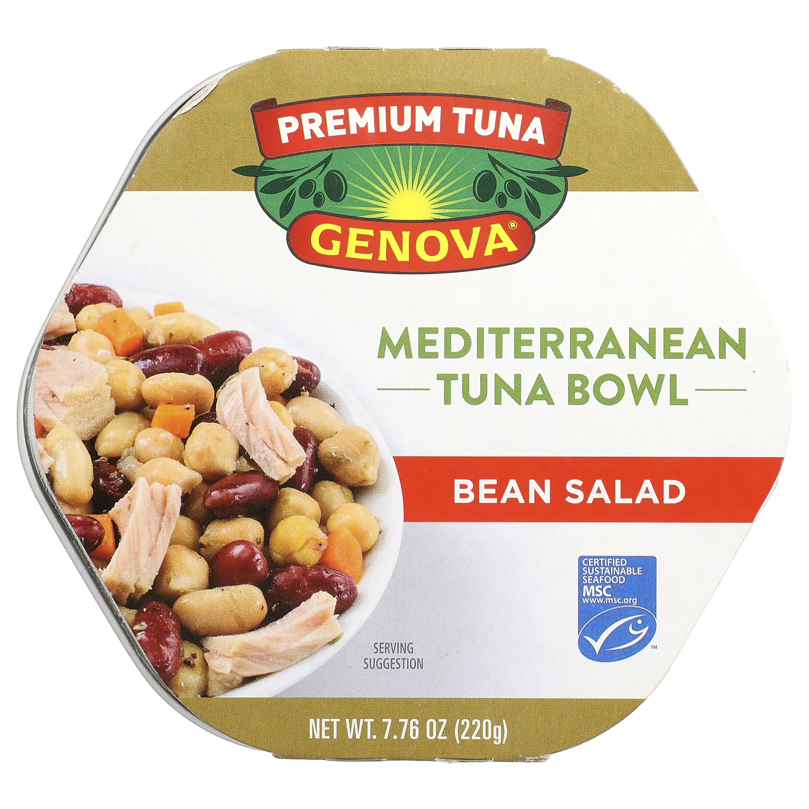 Genova Premium Tuna, Mediterranean Bowl, Bean Salad, 7.76 oz (220 g)
