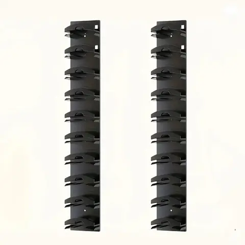 Black Multilayer Hanging Hat Hanger 2-Pack, Corrosion Resistant ABS 1-Layer Wall Mount Holder with Strong Adhesive Tape, 14x2.36x1.3 in, Holds Up to 20 Baseball Hats, for Wardrobe, Door Closet