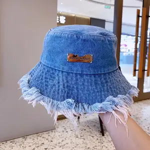 Tassel Wash Denim Bucket Hat