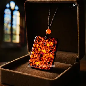 Genuine UV Glowing Yooperlite Necklace Fluorescent Sodalite Crystal Pendant