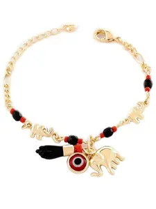 Gold Elephant Evil Eye Lucky Hand Bracelet | Lucky Protection Jewelry for Women UK | Boho Lucky Gift