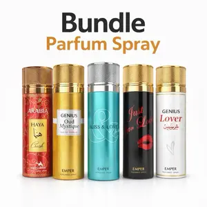 Emper Bundle Parfum Spray 200 ml - Pour Femme-  Genius Lover - Just for Love - Bliss & Love - Genius Oud Mystique - Arabia Haya Crush