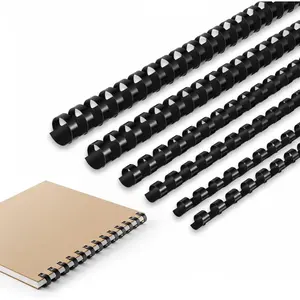 150 Pack Plastic Binding Combs,21 Ring Comb Binding Spines Binder Coils for Notebook Calendar(1/4 5/16 3/8 1/2 5/8 3/4 in,Black)