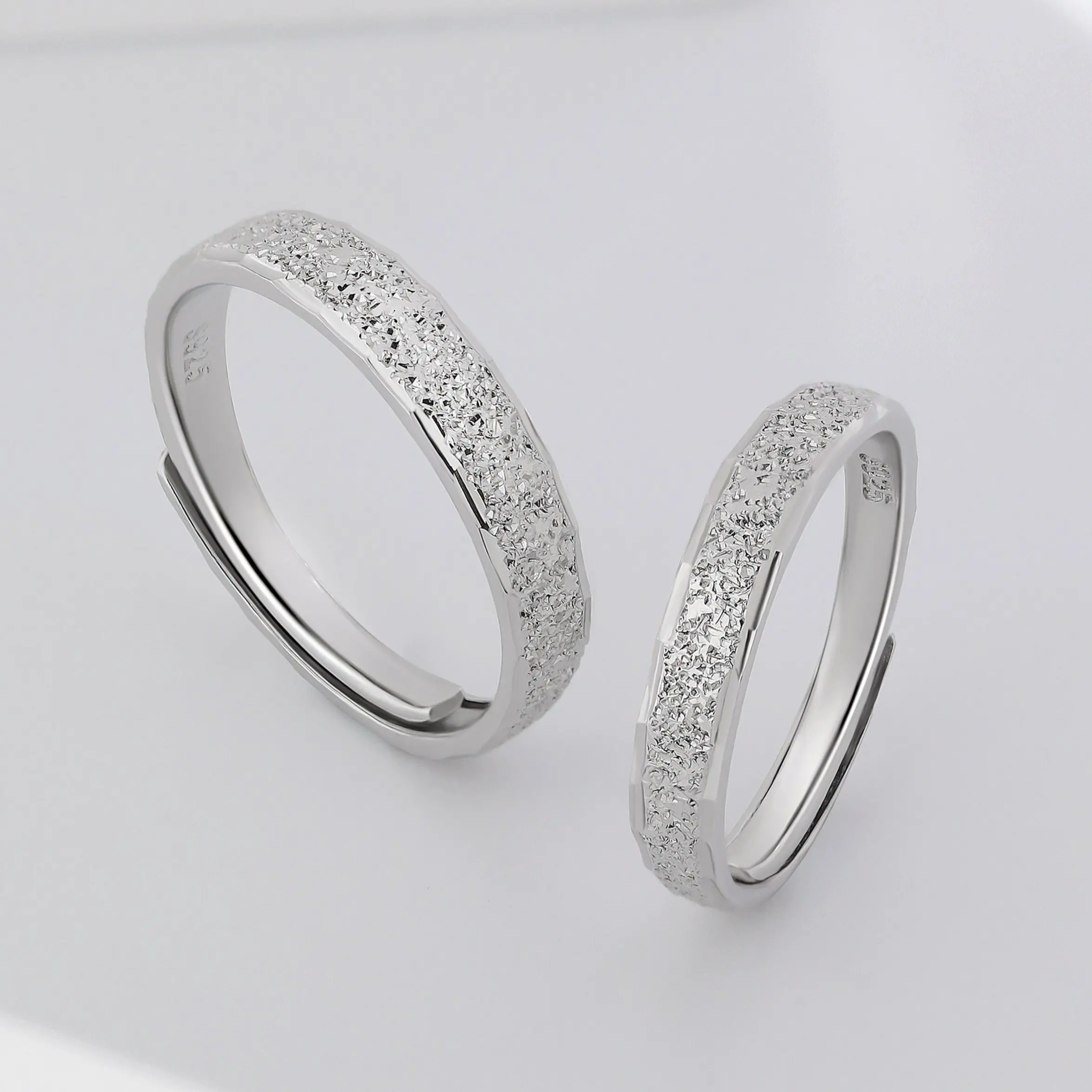 MEISSA Til Death Do Us Part Couples' Rings S925 Sterling Silver Mens Womens Matching Wedding Band Size Adjustable Personalized Gift Engrave Promise Ring Minimalist Stackable Perfect Gift Women Couple Ring Band for Women Engagement Christmas Gifts Husband