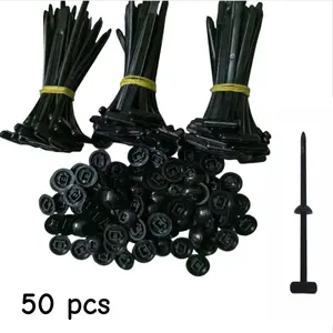 50PCS Nylon Buckle Cable Ties Universal Cable Ties Buckle Retracers Multi-Purpose Plastic Cable Ties Used For Maintenance  Fixation  Automotive Motorcycle Cables High Temperature Resistant UV Resistant Quick Repair Fastening Of Porous Items