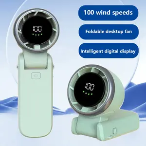 Portable Handheld Turbo Fan with 100 Wind Speeds Intelligent Digital Display Foldable Design for Outdoor Travel and Working