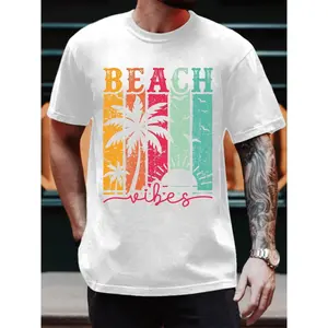 Summer T Shirt Featuring Palm Trees Sunset and Beach Vibes Enhancing Coastal Aesthetic Style