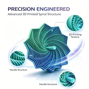 3D Printed Sensory Fidget Star Toy with Handle - Expanded Whirling Spiral, Hypnotic Swirl Visual, Satisfying Audio, Stress Relief Decoration, Home Decor Figurine
