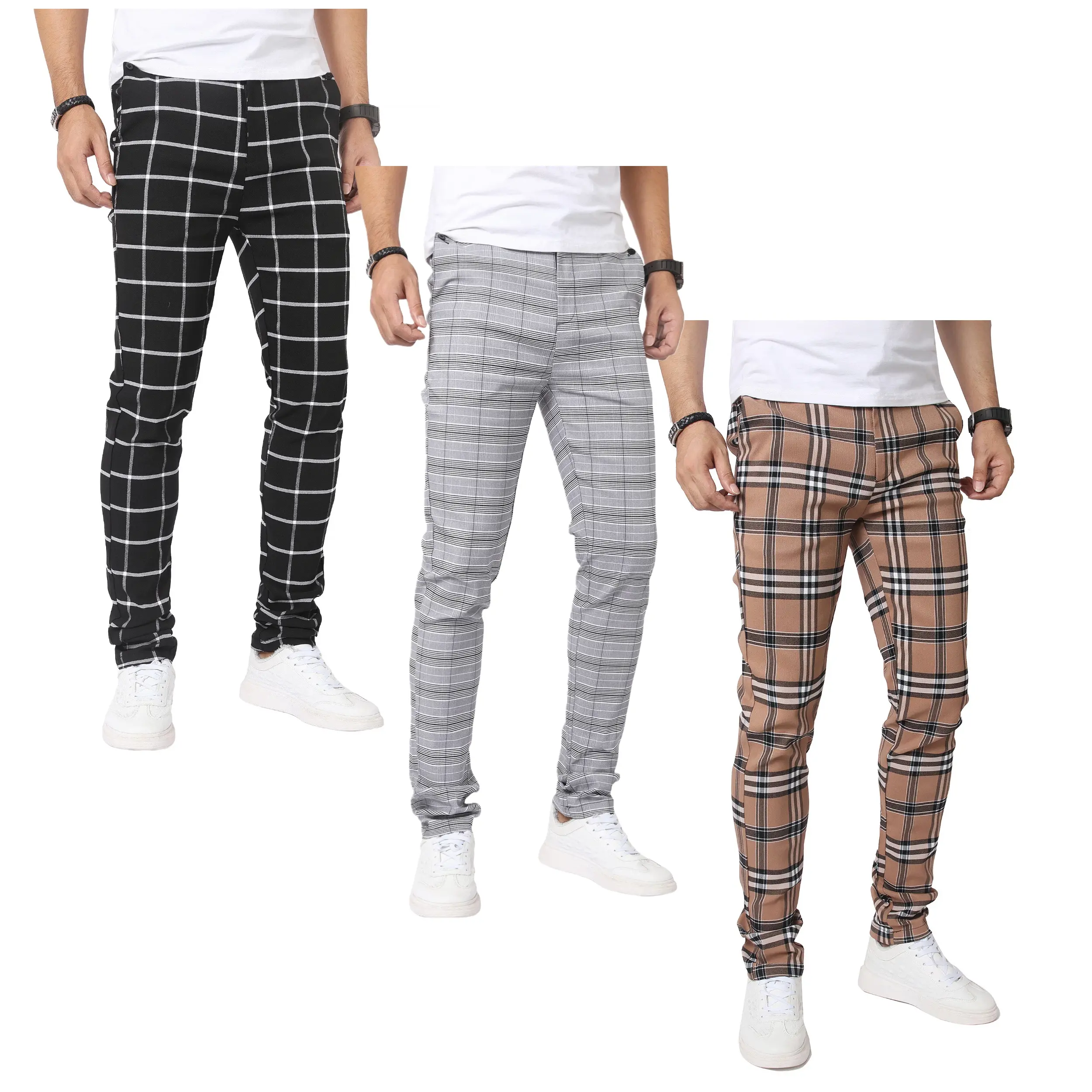 (3 Pack)Black-Grey-Light Brown