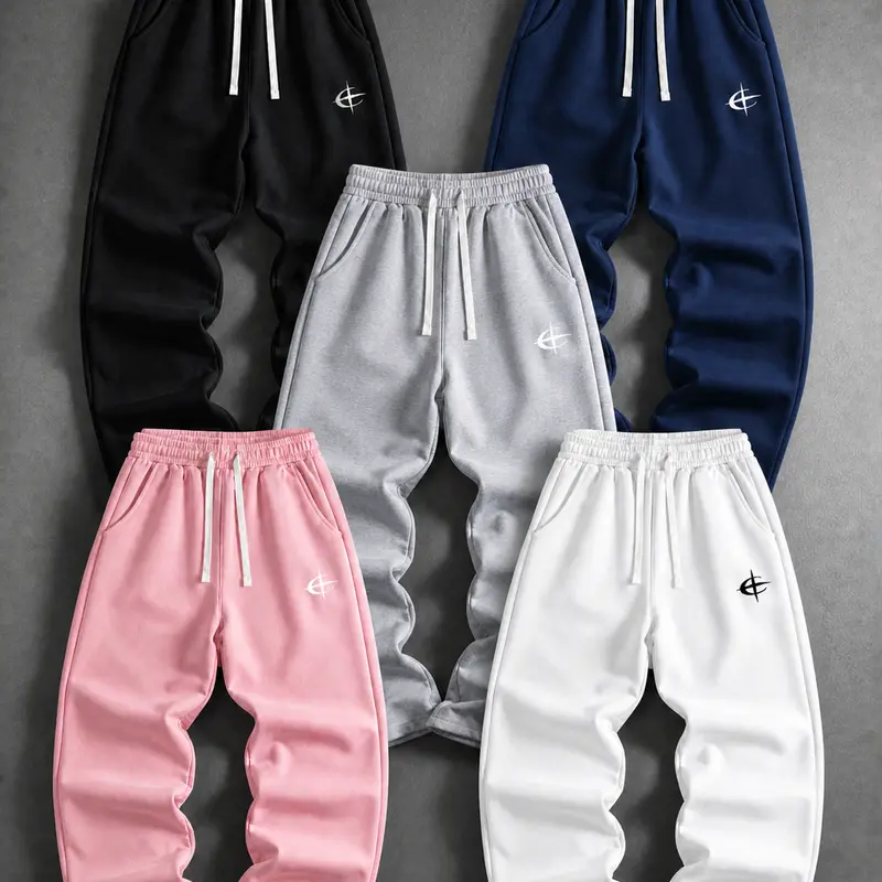 URMCZ Men's Cotton Blend Baggy Casual Long Sweatpants - Minimalist Loose Solid Color Wide Leg Mens Clothing, Elastic Waist, Large Pockets, Soft Moisture-Washed All-Season Fabric for Daily Wear, Travel