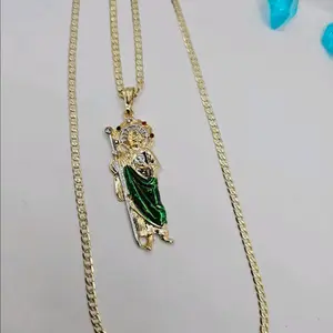 SAN JUDAS cadena de oro laminado   Saint Jude cuban chain gold-plated fashion style