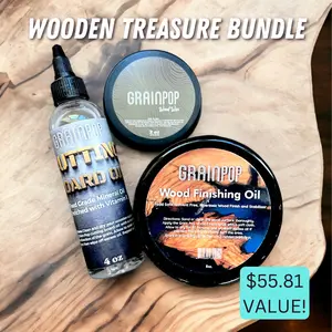 Grain Pop Wood Wax, Finishing oil, cutting board oil  - WOODEN TREASURE BUNDLE 51