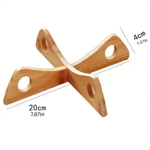 Rustic Wooden Trivet - Heat Resistant 3D Wood Pot Holder, Hand Wash Only, Anti-Scalding Placemat for Kitchen & Outdoor Use, Table Decor