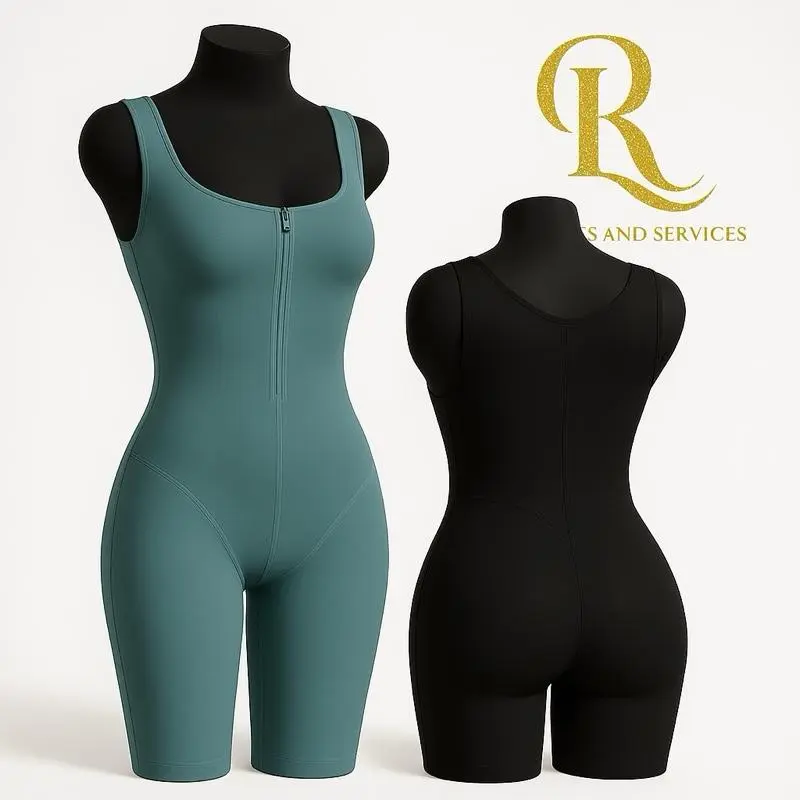 Women Front Zipper Sport Jumpsuit Seamless Waist Trimming Outwear Retro Waist Trainer Body Shapewear Comfort Sexy - Bodysuit, Womenswear, Compression seamless jumpsuit