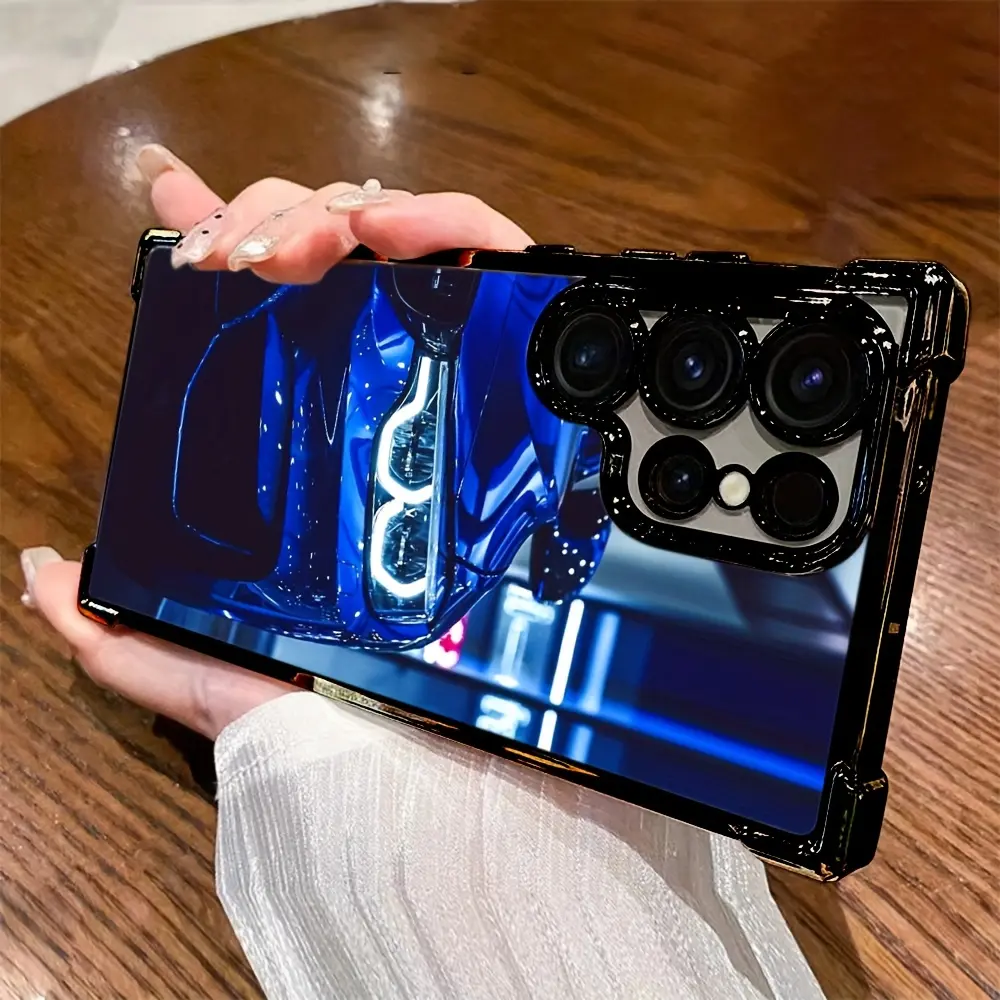 Cool Blue Sports Car Phone Case for Samsung Galaxy S25/S25Plus/S25Ultra/S24/S24Fe/S24Plus/S24Ultra/S23/S23+/23Fe/S23Ultra/S22/S22+/S22Ultra/S21/S21Pro/Galaxy S21Ultra/S20/S20+/S20Fe/S20Ultra, Drop-Proof Soft Back Cover, Christmas Gift, Accessories, Smartp