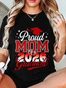 100% Cotton Senior Mom 2026 Graduation Proud mom of a 2026 graduate T-Shirt