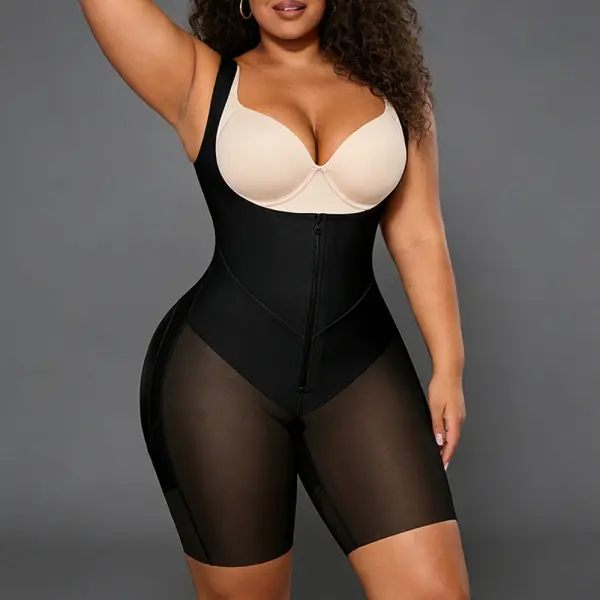Women‘s Shapewear Bodysuit Tummy Control – Slimming Zipper Front Closure Butt Lifter Shaper, Firm Compression Full Body Shaper for Postpartum Recovery, Daily Wear, and Special Occasions