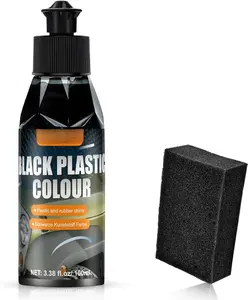 100ML Plastic Restorer, Black  Trim Restorer, Renew Protect Faded Trim Bumpers Dashboards Long Lasting Shine Easy to Apply