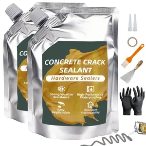 Concrete Crack Filler: Self-Leveling Cement Crack Filler - High Elasticity & Weather-Resistant  Repair Sealant for Driveway/Walkway/Patio/Joint/Outdoor/Indoor - Grey (500ML 2 count)