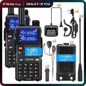 BAOFENG GMRS Radios 5RH 10W Long Range Walkie Talkie – 2-Way Radio with Speaker Mic, USB-C Charging  & NOAA Weather Alert for Adults, Perfer for Camping Hiking Hunting Fishing Cruise Road Trip, Audio