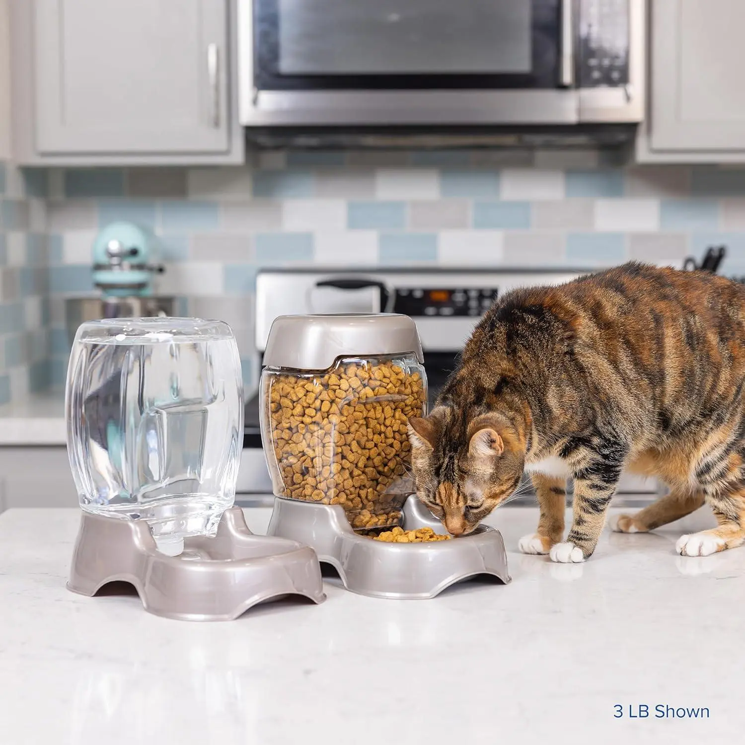 Pet Cafe Feeder Dog and Cat Feeder Pearlescent Colors 3 Sizes, Made in USA Petmate