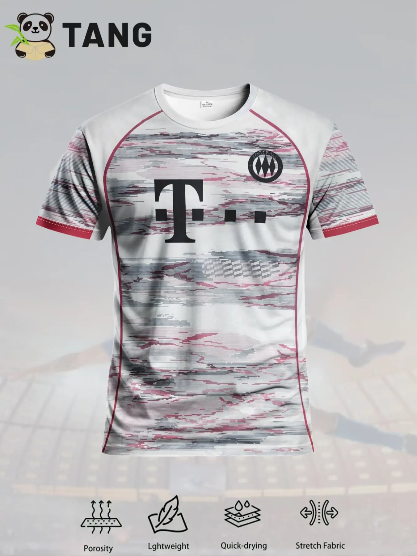 Bayern Football T-Shirt Round Neck Comfortable Sports Top, Athletic Top, Quick Dry Lightweight Sporty Jersey, Ideal for Matches, Soccer Training, Casual Wear, Perfect Gift, Football Shirts, Athletic Active Tops