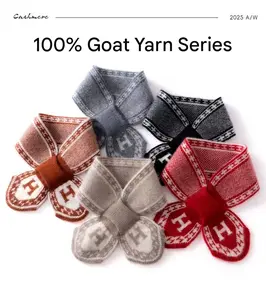 100% Cashmere Easy Small Bow Tie Christmas Red Scarf Fashion Warmth Light Luxury Quality Style