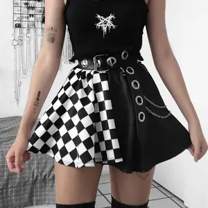 Skirt Gothic Plaid A Line Mini Skirts Harajuku Streetwear