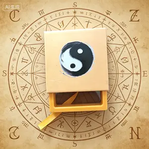 Ink Wash Tai Chi Yin-Yang Gift Box, Taoism Blessed Protection, Exorcise Evil Transmutation, Taoist Cultural Storage Box