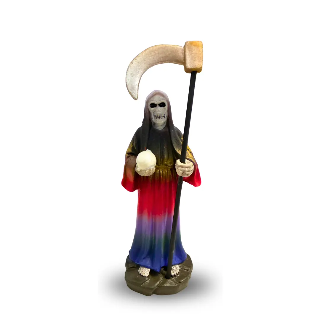 Mini Santa Muerte Statue 7 Color 3.5 Inches Devotional Altar Figure