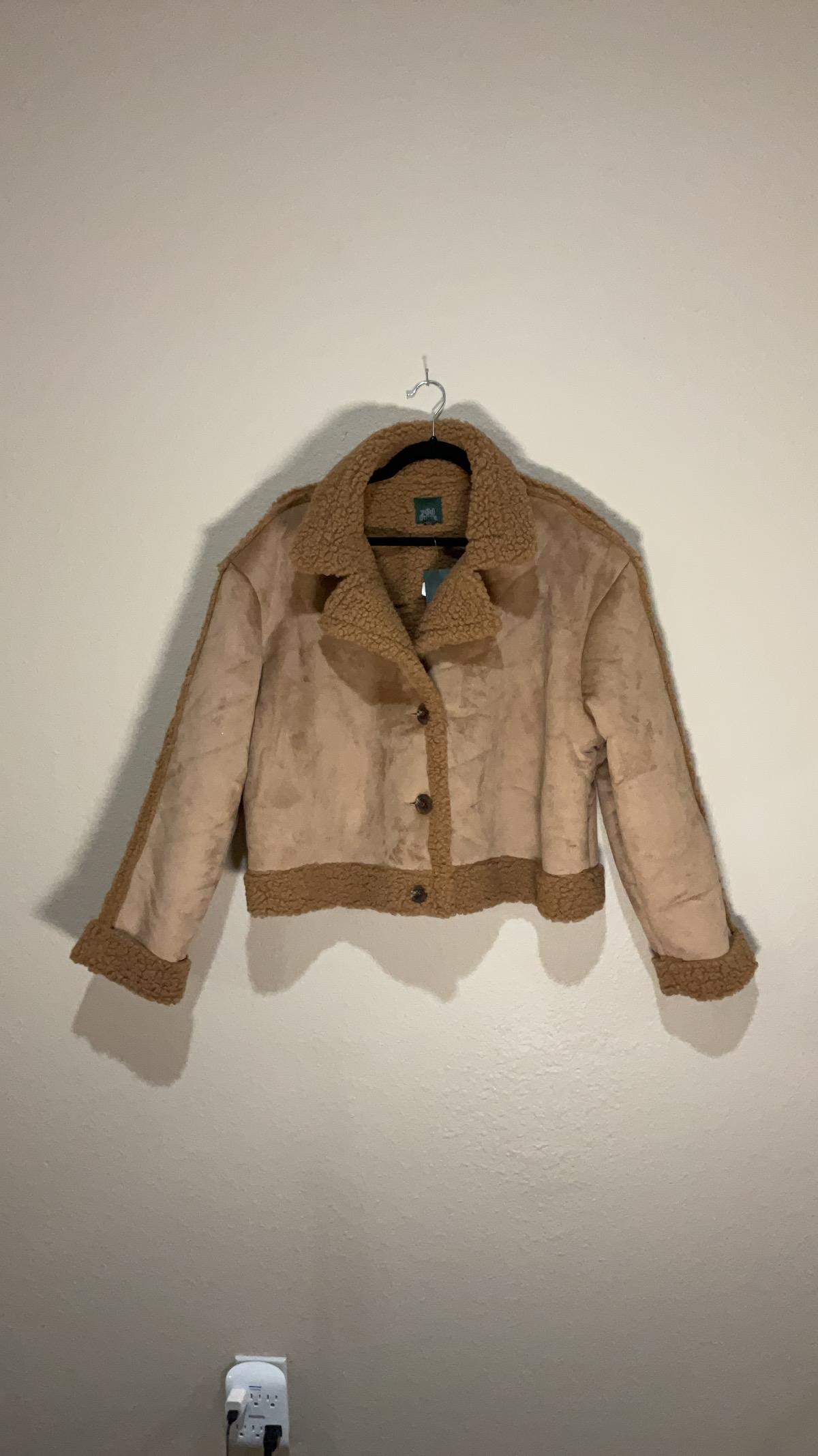 Wild fable women’s button up winter faux shearling jacket Casual Coats Comfortable Long Sleeve Fur