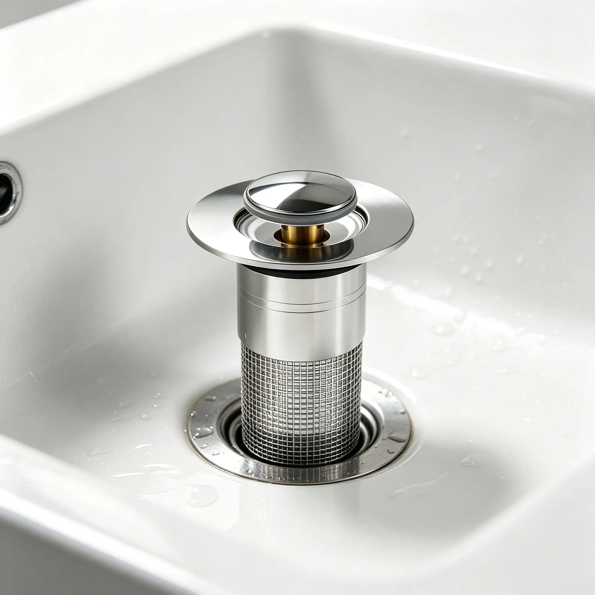 "Stainless Steel Modern Anti-Odor Bathroom Sink Stopper with Bouncing Core & Brass Pop-Up Drain Plug for Bathtub Home Goods ，universal bathtub drain stopper，bathroom sink strainer"