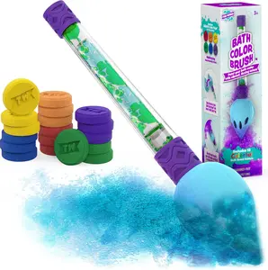 Color Brush Kids Bath Bomb Set Nontoxic Fragrance-Free 18 Tablets Vibrant Fizzing Colors Fun Bath Experience for Toddlers