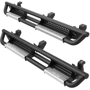 YITAMOTOR 6 inch Running Boards, Drop Side Steps Compatible with 2018-2025 Jeep Wrangler JL & Unlimited 4 Door / 2007-2018 Jeep Wrangler JK Unlimited 4 Door, Steel Nerf Bar with Silver Paintable Step Plates