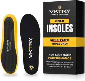 VKTRY Gold for Non-Cleated Shoes - Carbon Fiber Performance Insoles - Customized Athletic Inserts for Sports Basketball Volleyball Running & More | Shock Absorption US M10.5-11, W12.5-13, 171-220Lbs