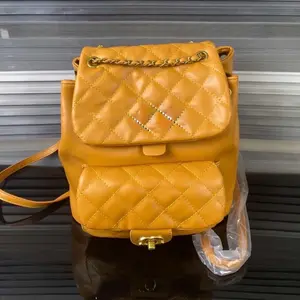 Yellow Leather Backpack