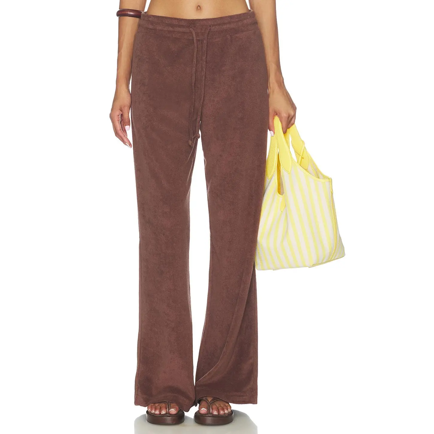 YEAR OF OURS Terry Vacation Pant in Chocolate Brown