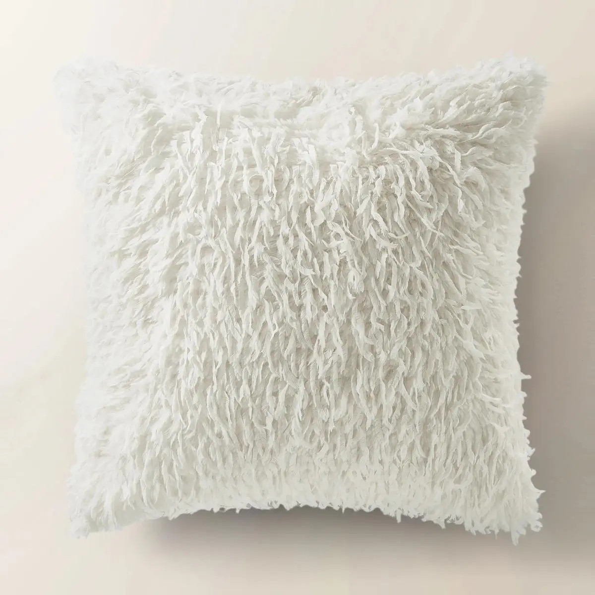 Z Gallerie Pluma Faux Feather Square Decorative Pillow - 22" White & Black Fluffy Cushion, Fashionable Textile Home Decoration for Bedroom Interior Design Bed Accessories