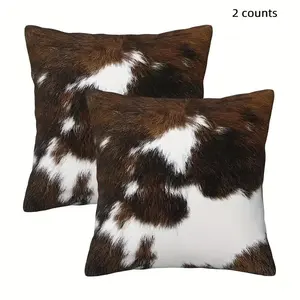 Cow Print Cushion Cover without Filler, 2 Counts Throw Pillowcase for Bedroom Living Room Sofa Couch Bed Cow Print Cushion Cover without Filler, 2 Counts Throw Pillowcase for Bedroom Living Room Sofa Couch Bed