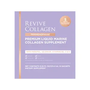 Revive Collagen Perimenopause — Hydrolyzed Marine Collagen Drink for Women, 5,000MG, Inositol, Selenium, Vitamin B6-B12, C & D, Supports Skin Health, Reduces Fatigue, Passionfruit Flavour — 14 Sachets