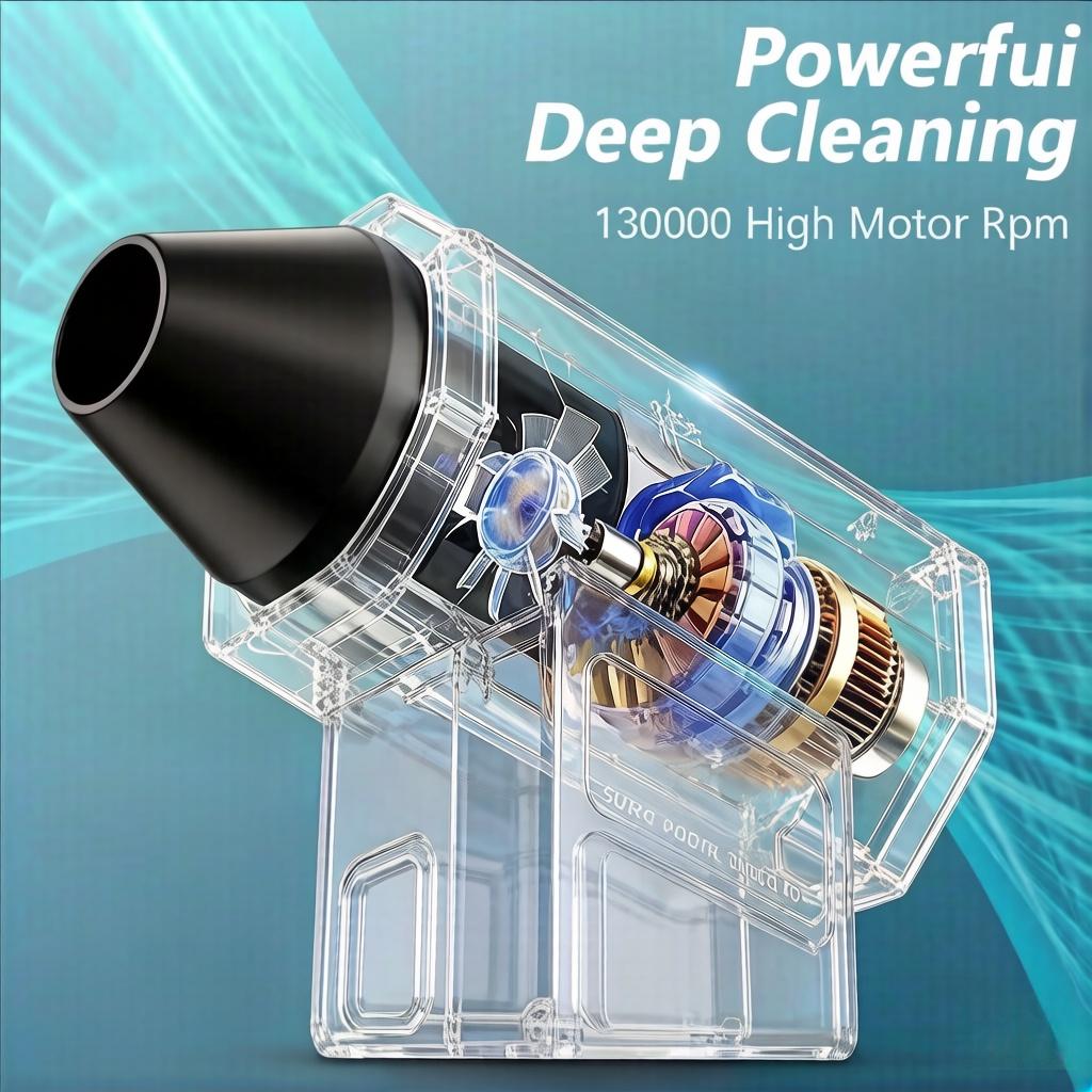 13000000RHP High Power Violent Fan, 4-Gear Adjustable Cordless Air Blower, 2-in-1 Suction & Blowing Mini Dust Blower, Rechargeable Portable Turbo Blower for Car Detailing Outdoor Yard Home Office Debris Clean
