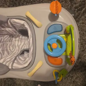 VEVOR 4-in-1 Baby Walker,  Foldable Baby Activity Center on Wheels, 3 Adjustable Height, Music & Toys Tray, Learning-Seated | Walk-Behind | Rocker | Bouncer Toddler Walker for Girls Boys  6-24 Months