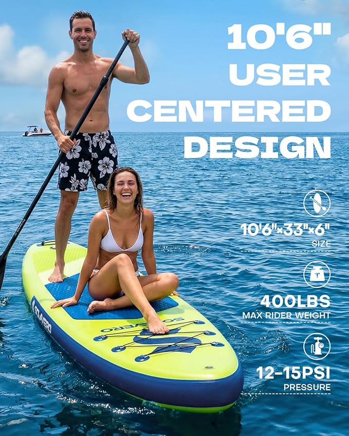 10'6" Inflatable Stand Up Paddle Board for Adults, SUP with Premium Accessories, Anti-Slip EVA Deck, Suitable for Youth & Adults of All Skill Levels 10'6" Inflatable Stand Up Paddle Board for Adults, SUP with Premium Accessories, Anti-Slip EVA Deck, Suitable for Youth & Adults of All Skill Levels