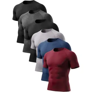 5 Pack Men's Compression Shirts Short Sleeve Cool-Dry Athletic T Shirts Gym Workout Base Layer Undershirts Top