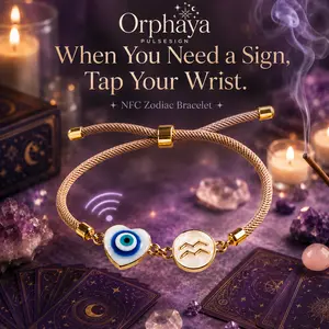 Orphaya NFC Evil Eye Zodiac Bracelet, Instant Tarot Reading No Cards Needed, Daily Horoscope Spiritual Jewelry