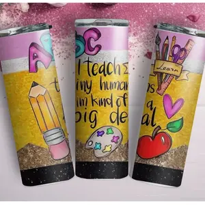 "I Teach Tiny Human I'm Kind Of A Big Deal" 20oz Skinny Teacher Tumbler