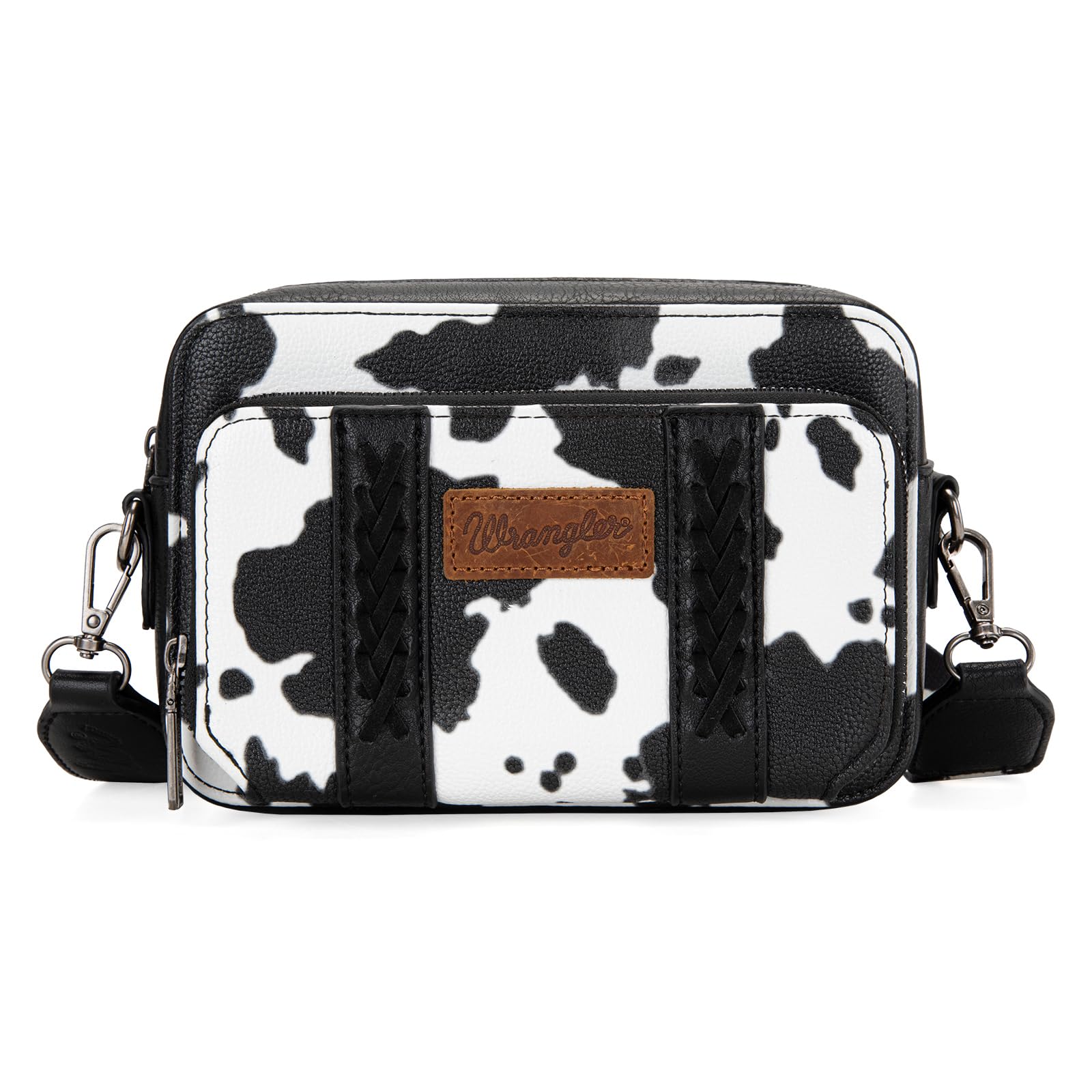 Wrangler Cow Print Crossbody Bag for Women with Guitar Strap