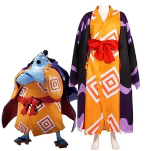 Anime One Piece Jinbe Cosplay Costume Jinbe Kimono Full Set Halloween Christmas Party Custom Made