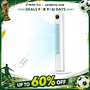 【DealsForYouDays】Antarctic Star Tower Fan Portable Electric 85° Oscillating Fan with Remote Control, Quiet Operation, 3 Speed Settings & 12H Timer, Bladeless Standing Floor Fan for Bedroom & Office